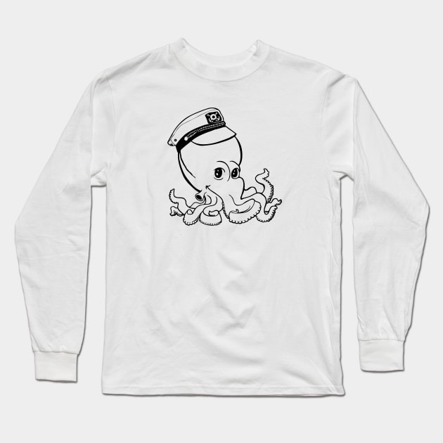 Captain Octopus for Light Shirts Long Sleeve T-Shirt by StineBrunson